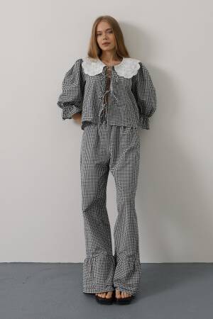 Lace Collar Square Pattern Suit - Brand: Reyon - Women's Clothing Wholesale - Globality Store