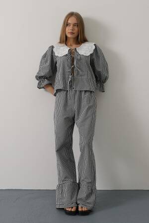Lace Collar Square Pattern Suit - Brand: Reyon - Women's Clothing Wholesale - Globality Store