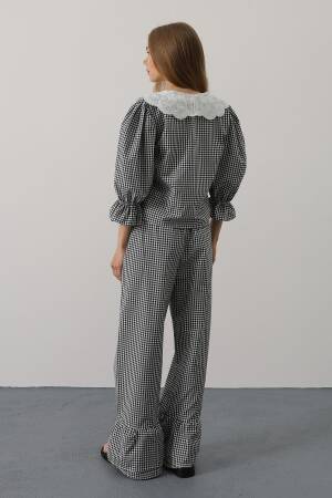 Lace Collar Square Pattern Suit - Brand: Reyon - Women's Clothing Wholesale - Globality Store