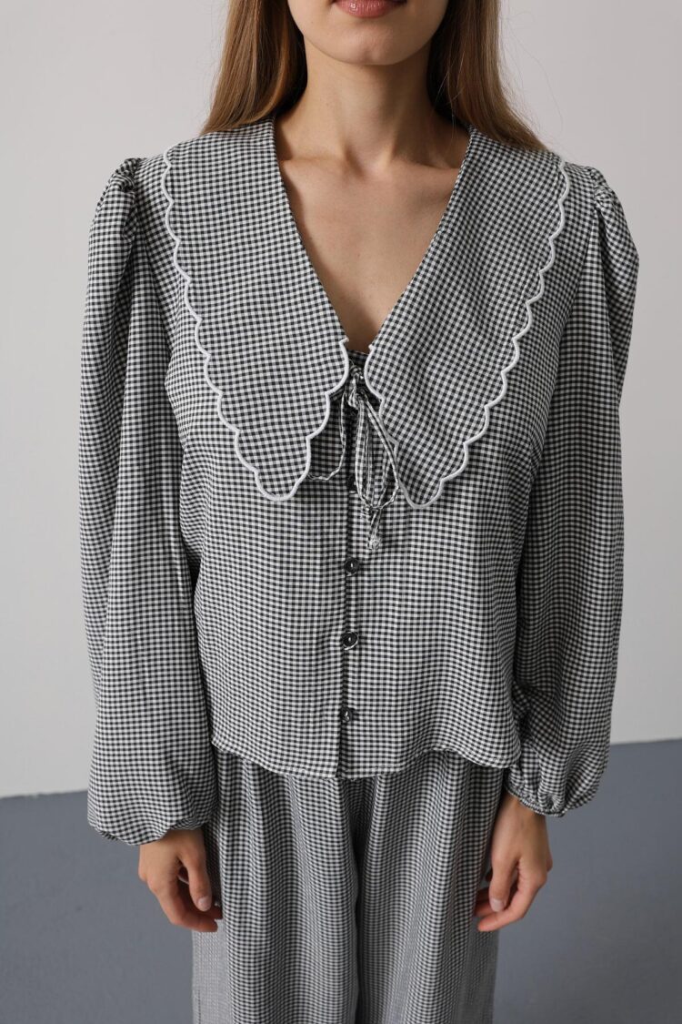 Embroidered Baby Collar Pants Set