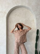 Embroidered Shirt - Light Brown Dsn2 - Brand: Topshow - Women's Clothing Wholesale - Globality Store
