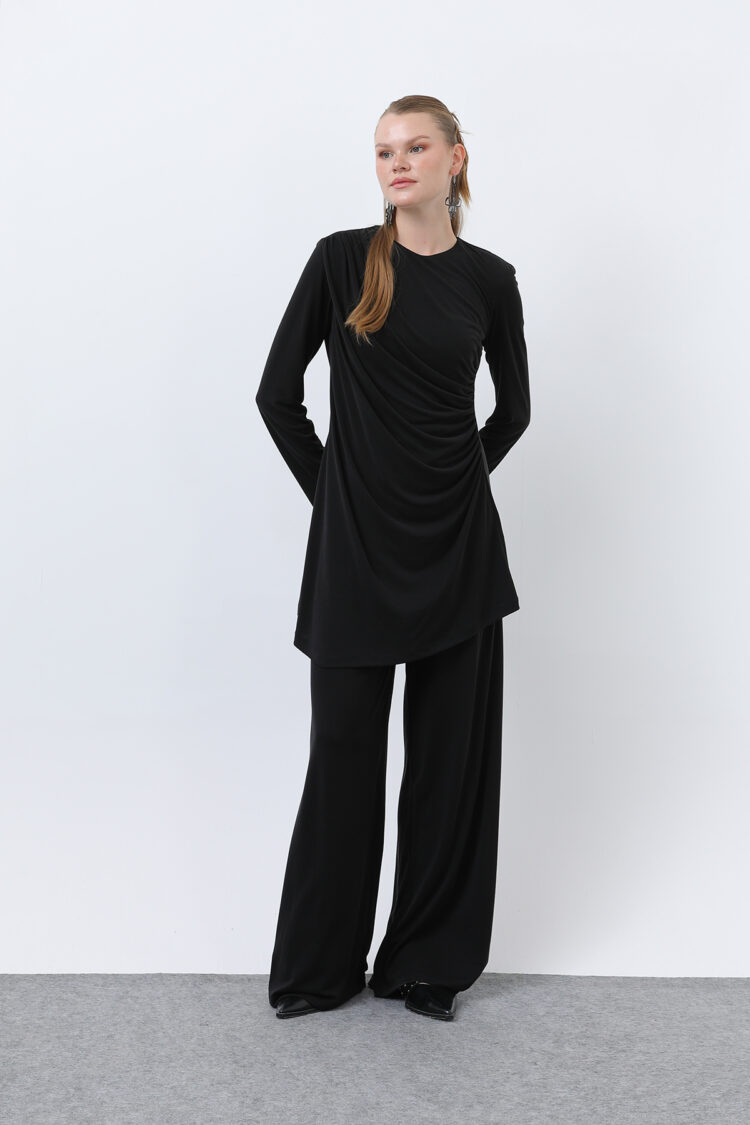Women's Drape Detailed Trousers Suit - Brand: Puane - Women's Clothing Wholesale - Globality Store