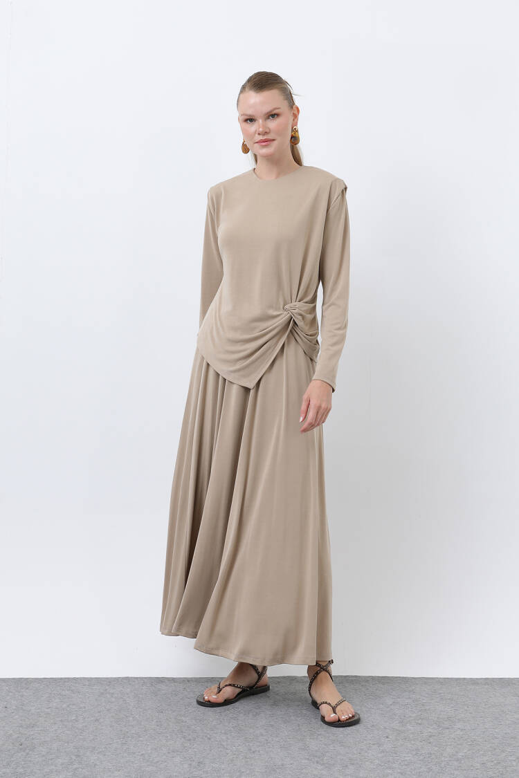 Women's Front Knotted Wadding Detailed Skirt Suit - Brand: Puane - Women's Clothing Wholesale - Globality Store