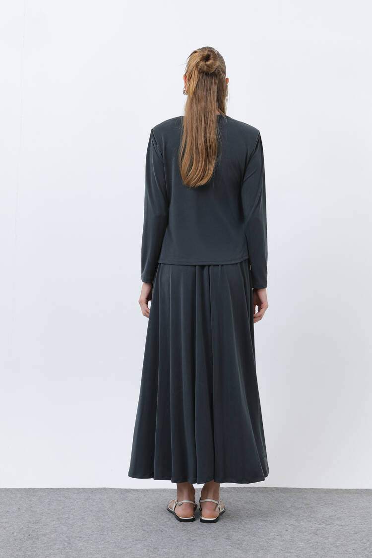 Women's Front Knotted Wadding Detailed Skirt Suit