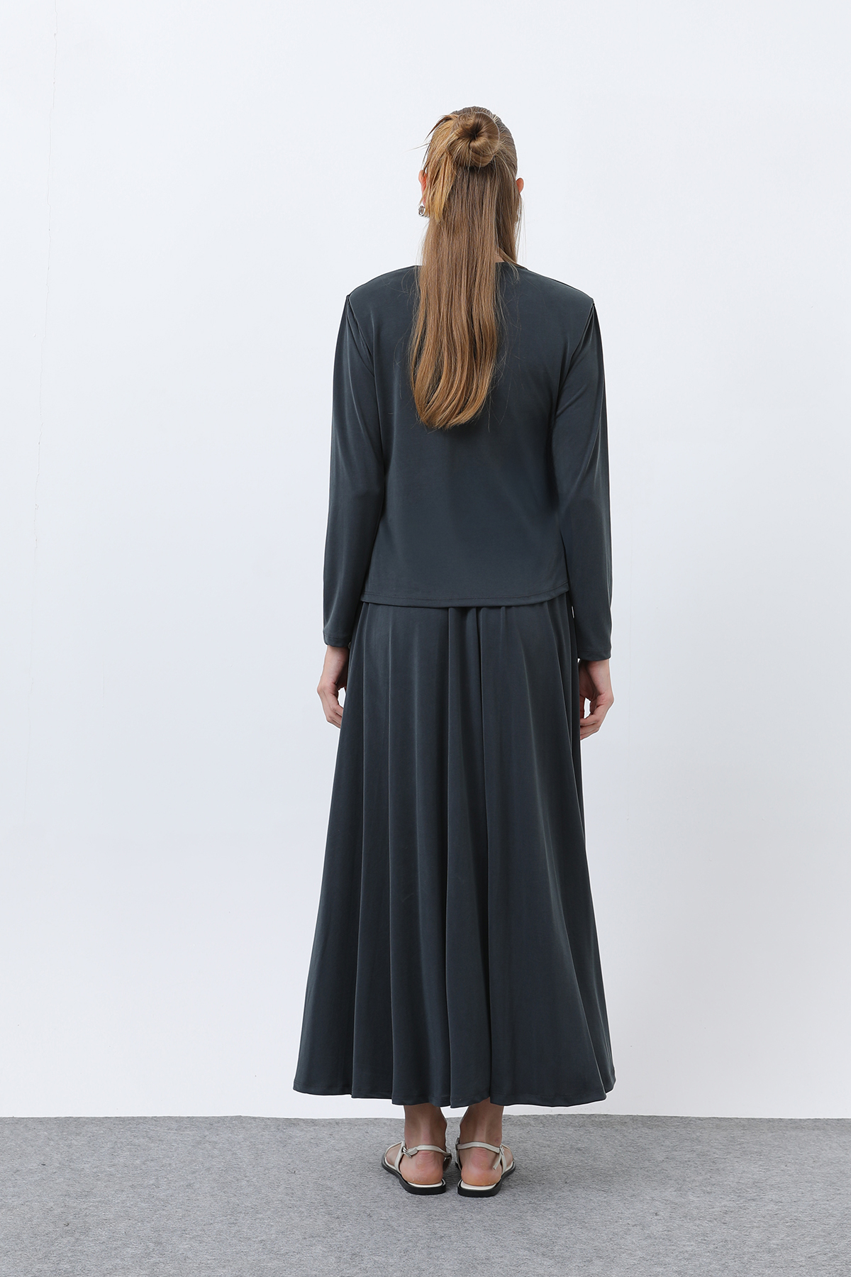 Women's Front Knotted Wadding Detailed Skirt Suit