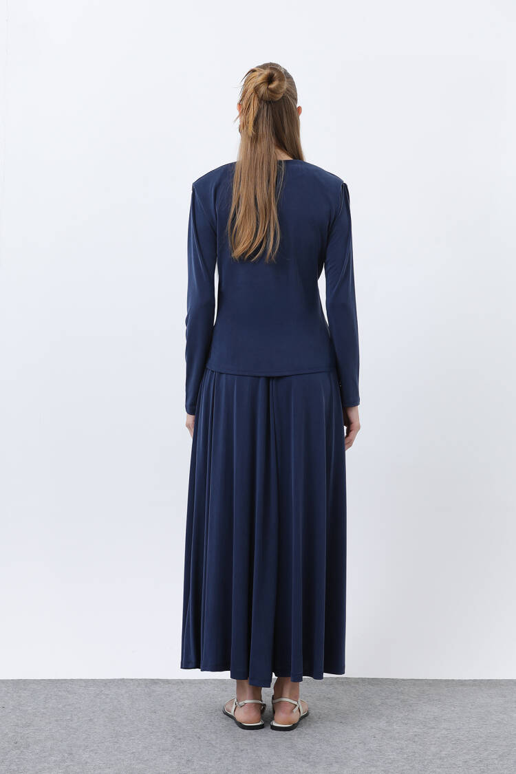 Women's Front Knotted Wadding Detailed Skirt Suit