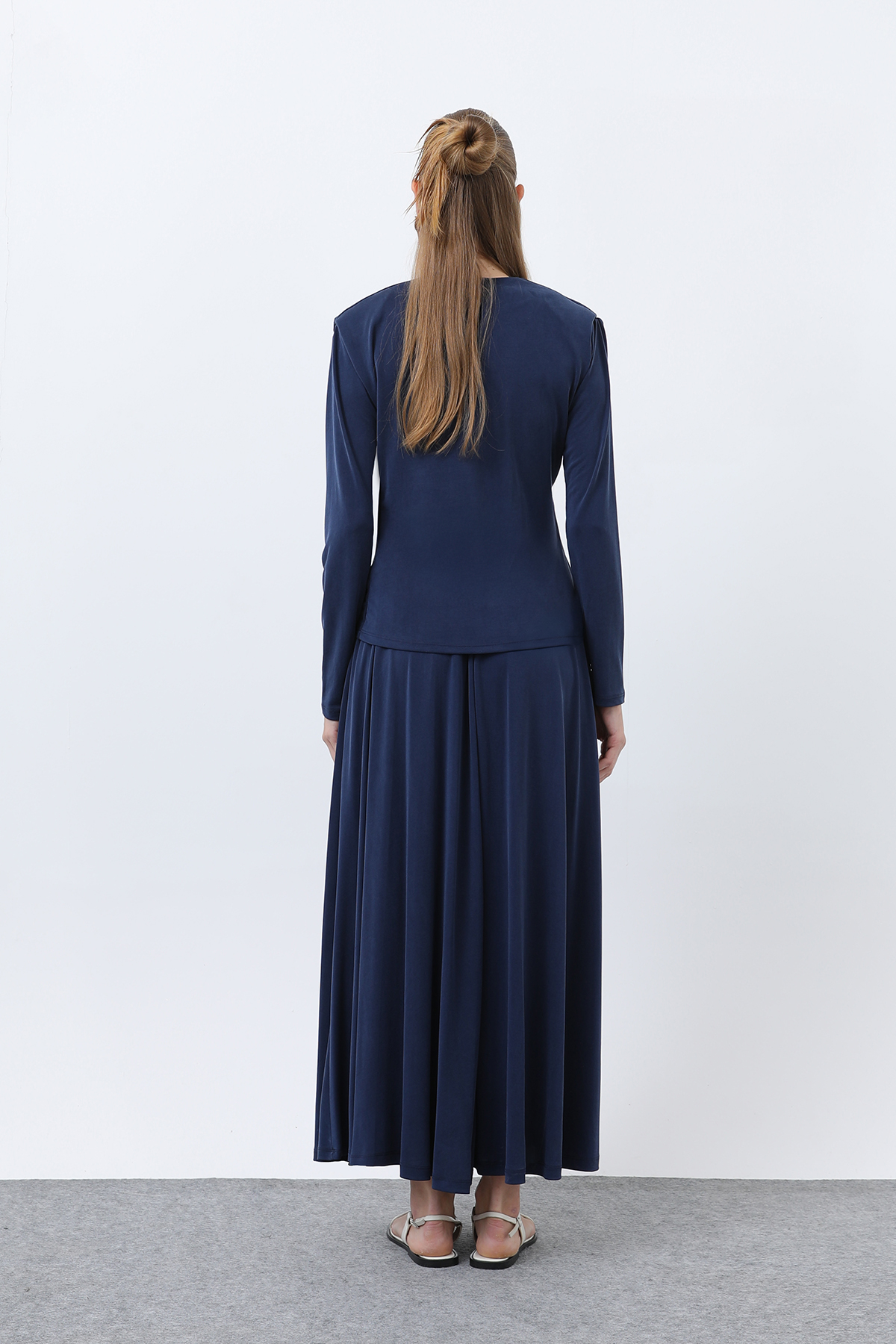 Women's Front Knotted Wadding Detailed Skirt Suit