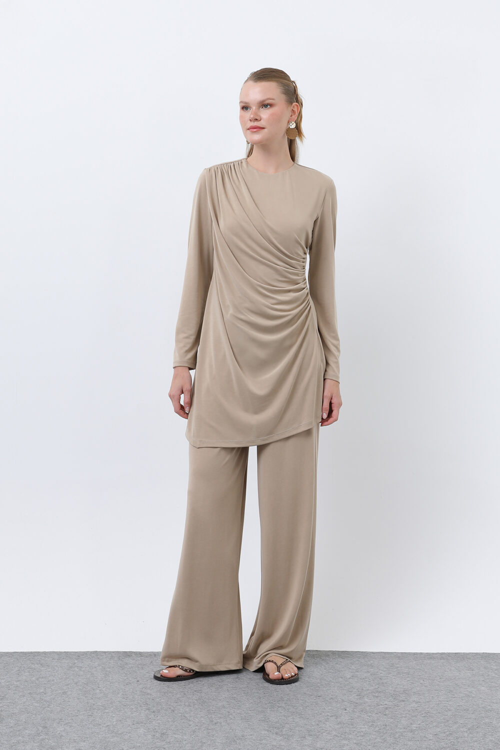Women's Drape Detailed Trousers Suit - Brand: Puane - Women's Clothing Wholesale - Globality Store
