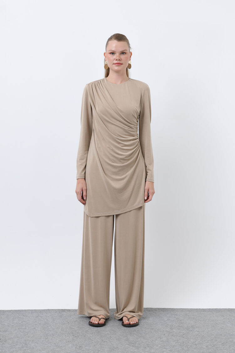 Women's Drape Detailed Trousers Suit