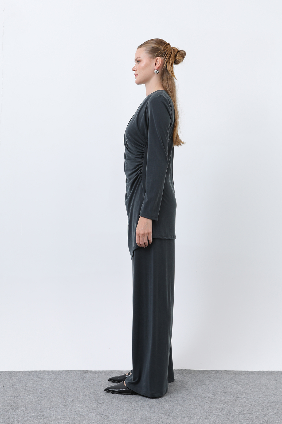 Women's Drape Detailed Trousers Suit