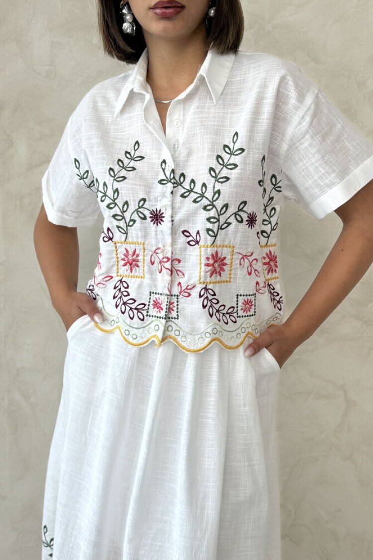 Embroidered Shirt - Yellow Dsn2
