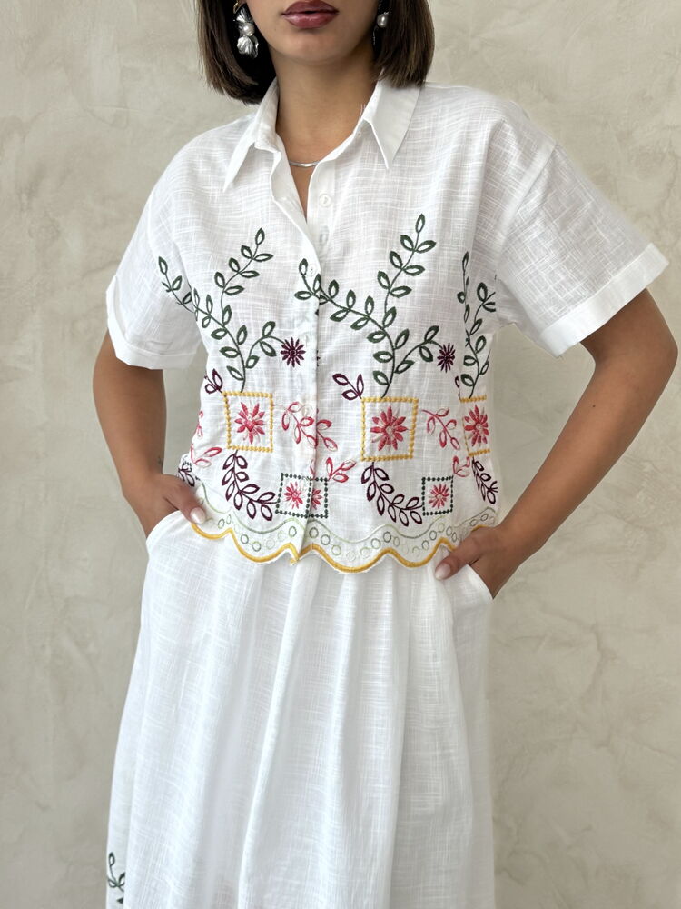 Embroidered Shirt - Yellow Dsn2