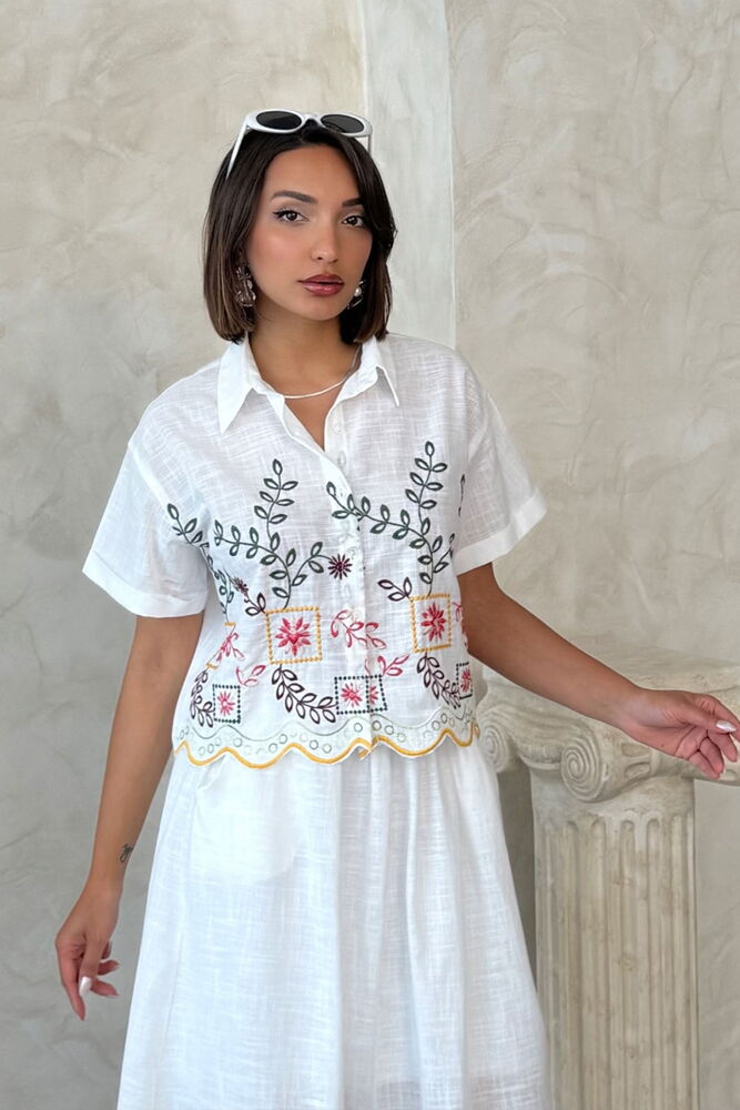Embroidered Shirt - Yellow Dsn2 - Brand: Topshow - Women's Clothing Wholesale - Globality Store
