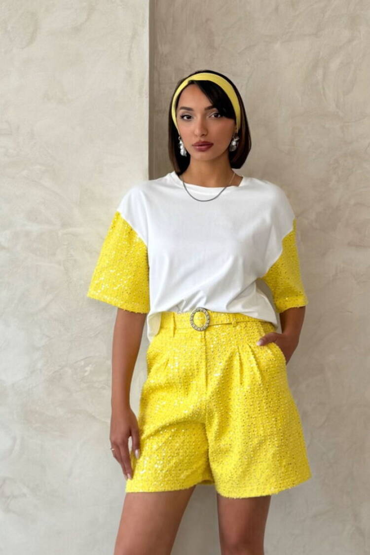 Sleeve Detailed T-Shirt - Brand: Topshow - Women's Clothing Wholesale - Globality Store