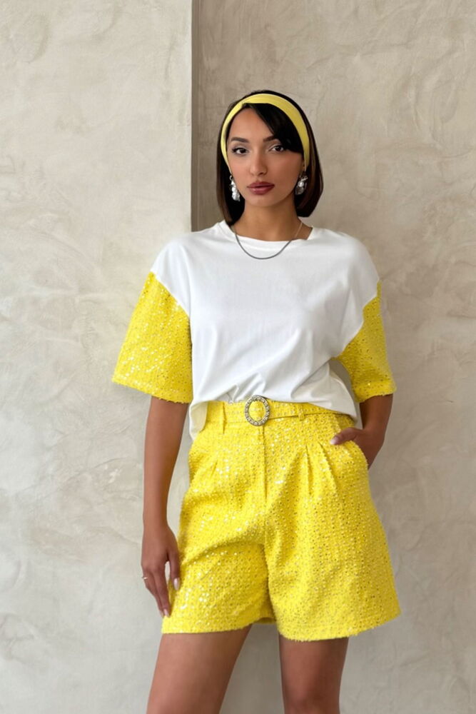 Sleeve Detailed T-Shirt - Brand: Topshow - Women's Clothing Wholesale - Globality Store