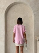 D2360 Linen Shirt With Applique Pockets - Brand: Topshow - Women's Clothing Wholesale - Globality Store