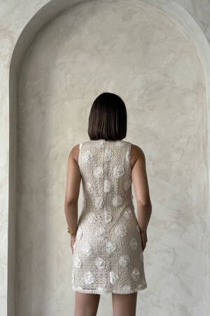 Floral Lace Dress - Stone - Brand: Topshow - Women's Clothing Wholesale - Globality Store