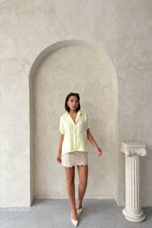 D2360 Linen Shirt With Applique Pockets - Brand: Topshow - Women's Clothing Wholesale - Globality Store