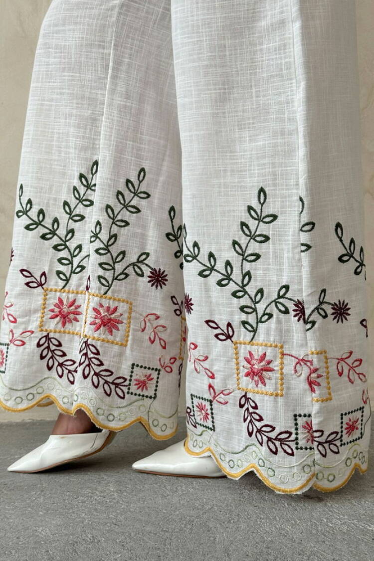 Embroidered Pants - Yellow Dsn2