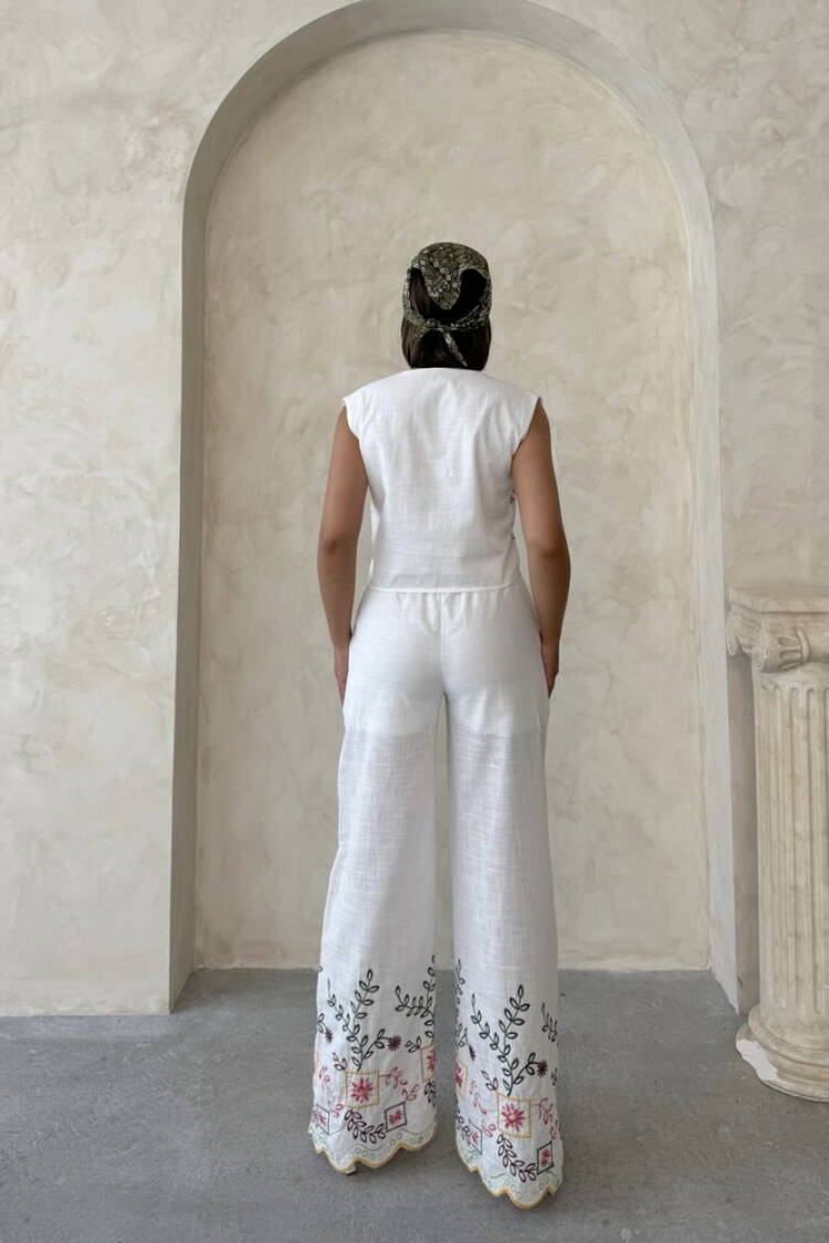 Embroidered Pants - Yellow Dsn2