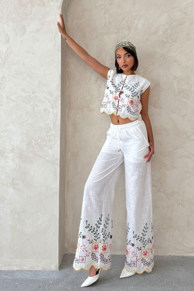 Embroidered Zero Sleeve Shirt - Yellow Dsn2