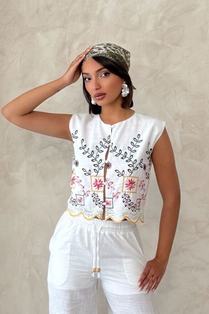 Embroidered Zero Sleeve Shirt - Yellow Dsn2 - Brand: Topshow - Women & Kids, Baby Clothes Wholesale - Globality Store