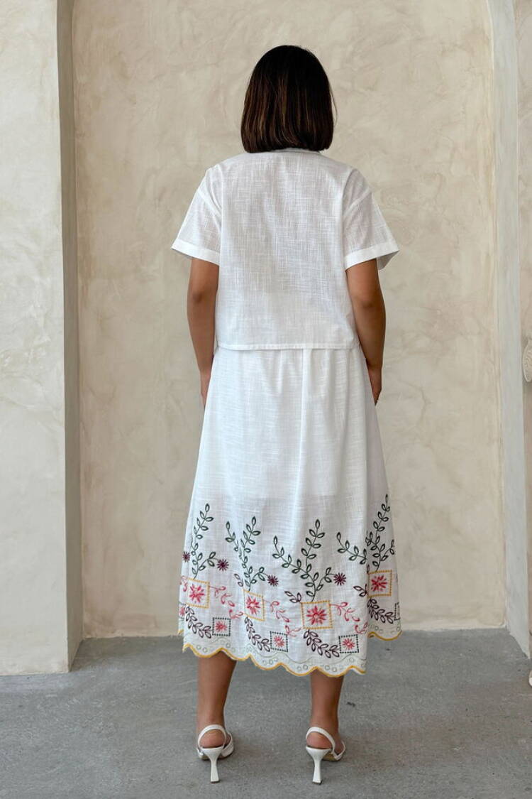 Embroidered Skirt - Yellow Dsn2