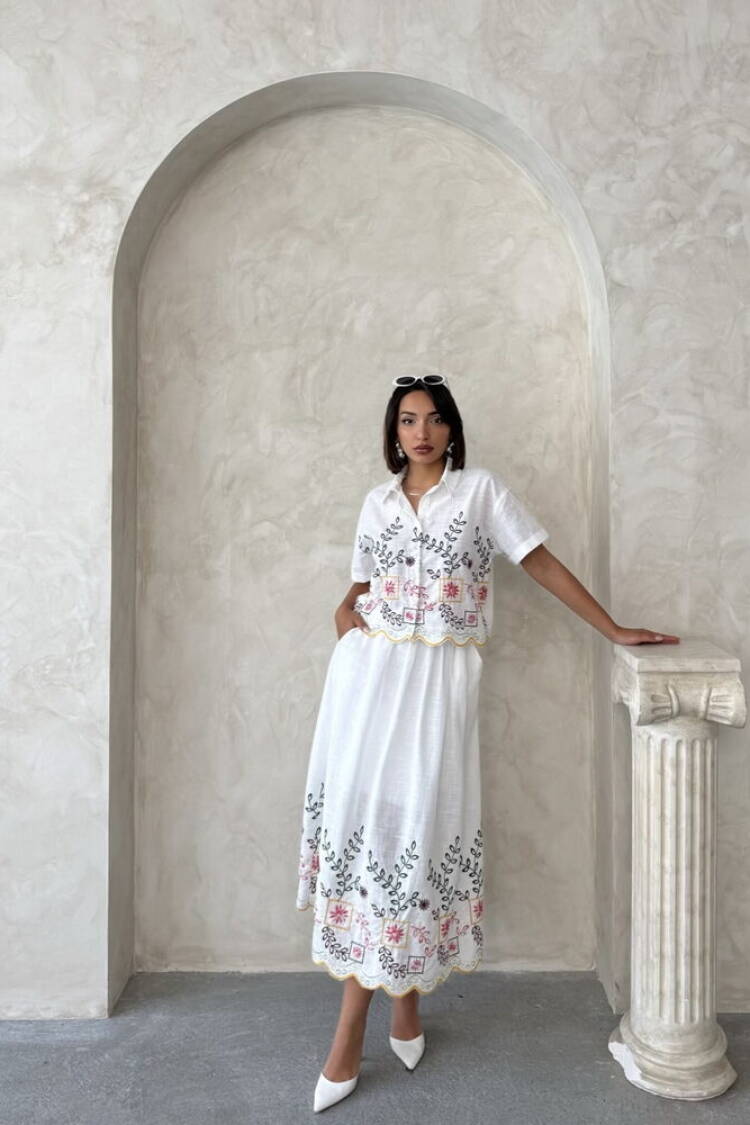 Embroidered Skirt - Yellow Dsn2