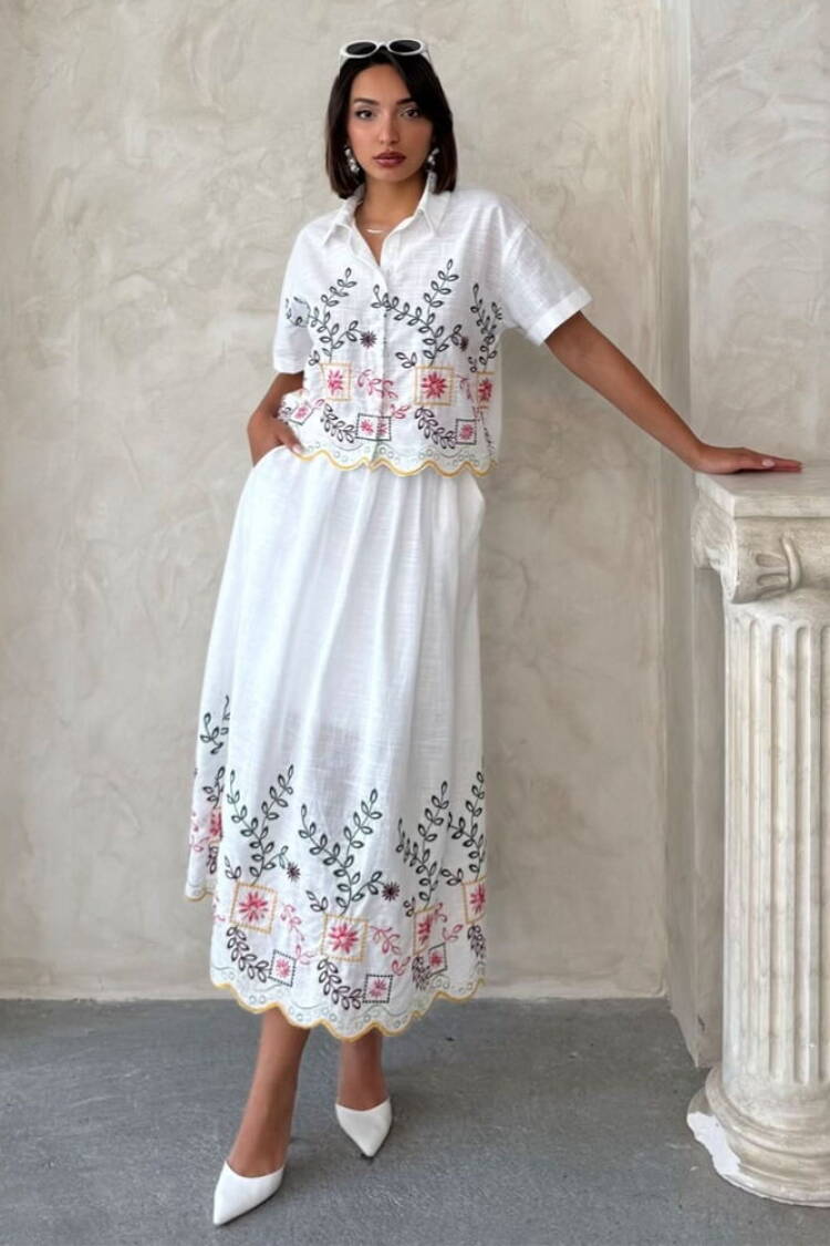 Embroidered Skirt - Yellow Dsn2 - Brand: Topshow - Women's Clothing Wholesale - Globality Store