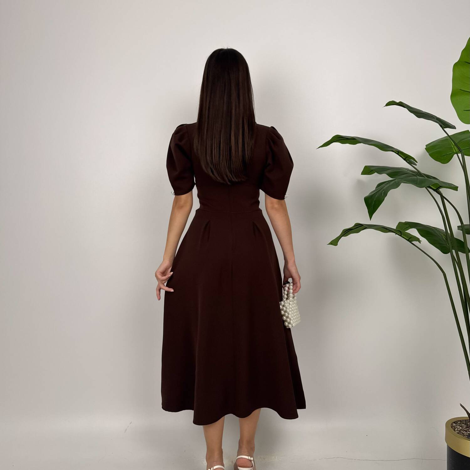 Jacket Collar Balloon Cufflinks Detail Atlas Dress - Brand: Miss Janell - Women's Clothing Wholesale - Globality Store