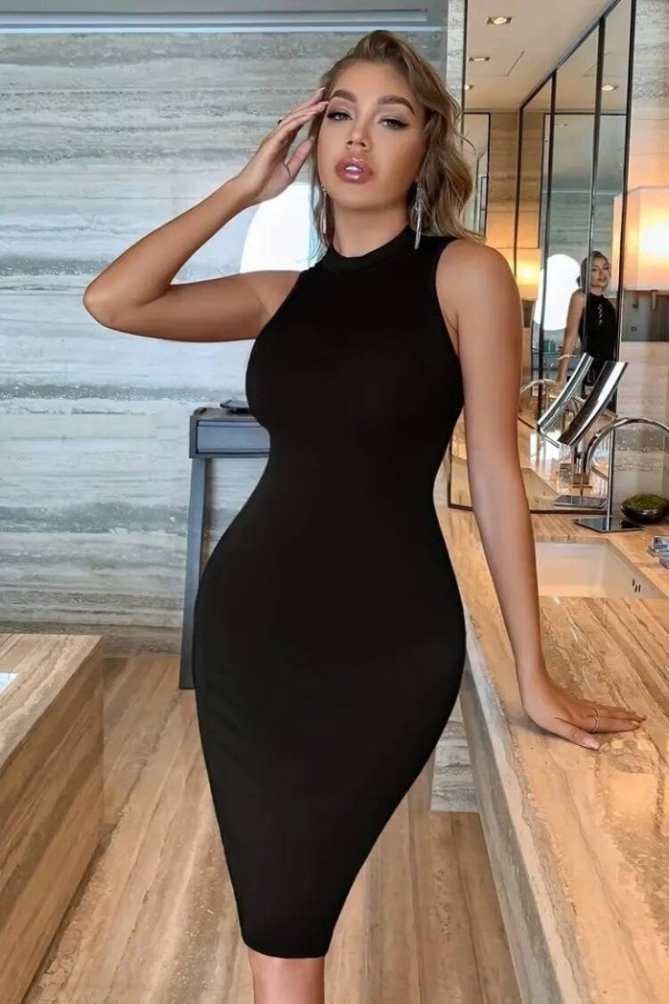 Women's Off Shoulder Crew Neck Janjan Crepe Dress - Brand: Janes - Women's Clothing Wholesale - Globality Store