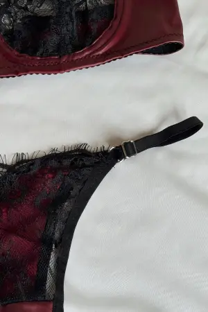 Burgundy Lace Detail Underwear - Brand: EYYO ATELIER - Women's Clothing Wholesale - Globality Store