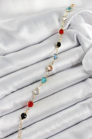 Brass Assorted Model Gold Color Zircon Stone Women's Bracelet - Brand: Ebijuteri - Women's Clothing Wholesale - Globality Store
