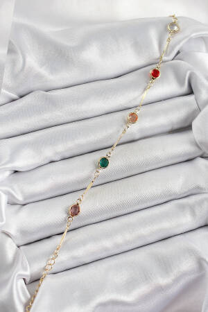Brass Assorted Model Gold Color Zircon Stone Women's Bracelet - Brand: Ebijuteri - Women's Clothing Wholesale - Globality Store
