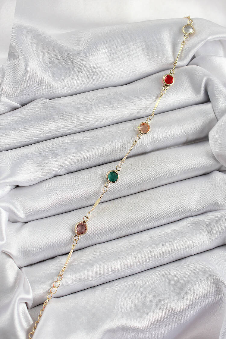 Brass Assorted Model Gold Color Zircon Stone Women's Bracelet