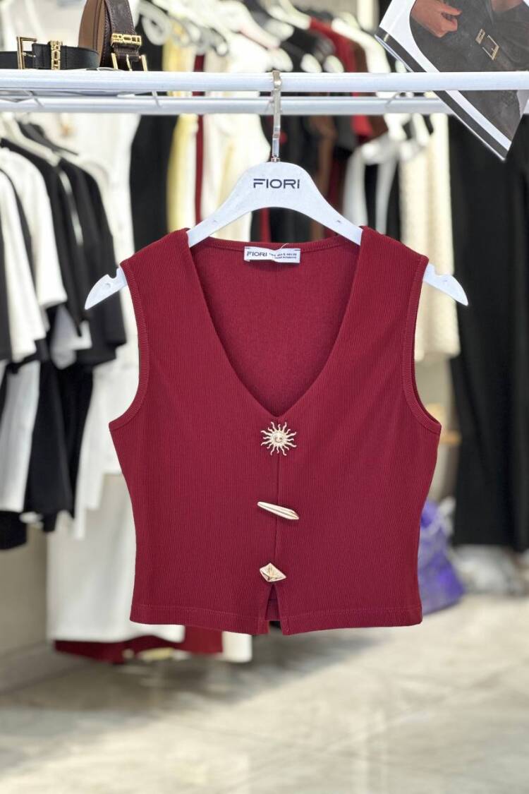 Crop Top With V-Neck And Cap Sleeves - Brand: Fiori - Women's Clothing Wholesale - Globality Store