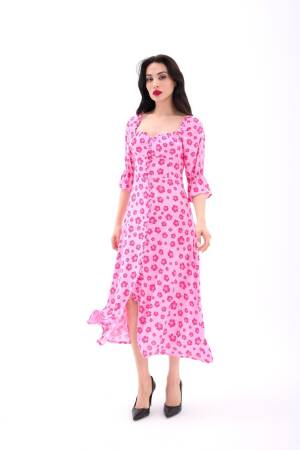 Floral Wrap Dress With Ruffle Sleeves - Brand: Fame - Women's Clothing Wholesale - Globality Store