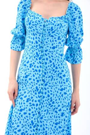 Fit And Flare Dress With Ruffle 3/4 Sleeves - Brand: Fame - Women's Clothing Wholesale - Globality Store