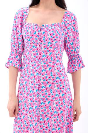 Fit And Flare Midi Dress With Ruffle Sleeves - Brand: Fame - Women's Clothing Wholesale - Globality Store