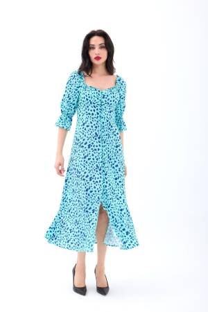 Animal Print Wrap Dress With Ruffle 3/4 Sleeves - Brand: Fame - Women's Clothing Wholesale - Globality Store