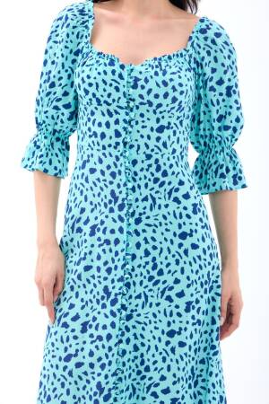 Animal Print Wrap Dress With Ruffle 3/4 Sleeves - Brand: Fame - Women's Clothing Wholesale - Globality Store