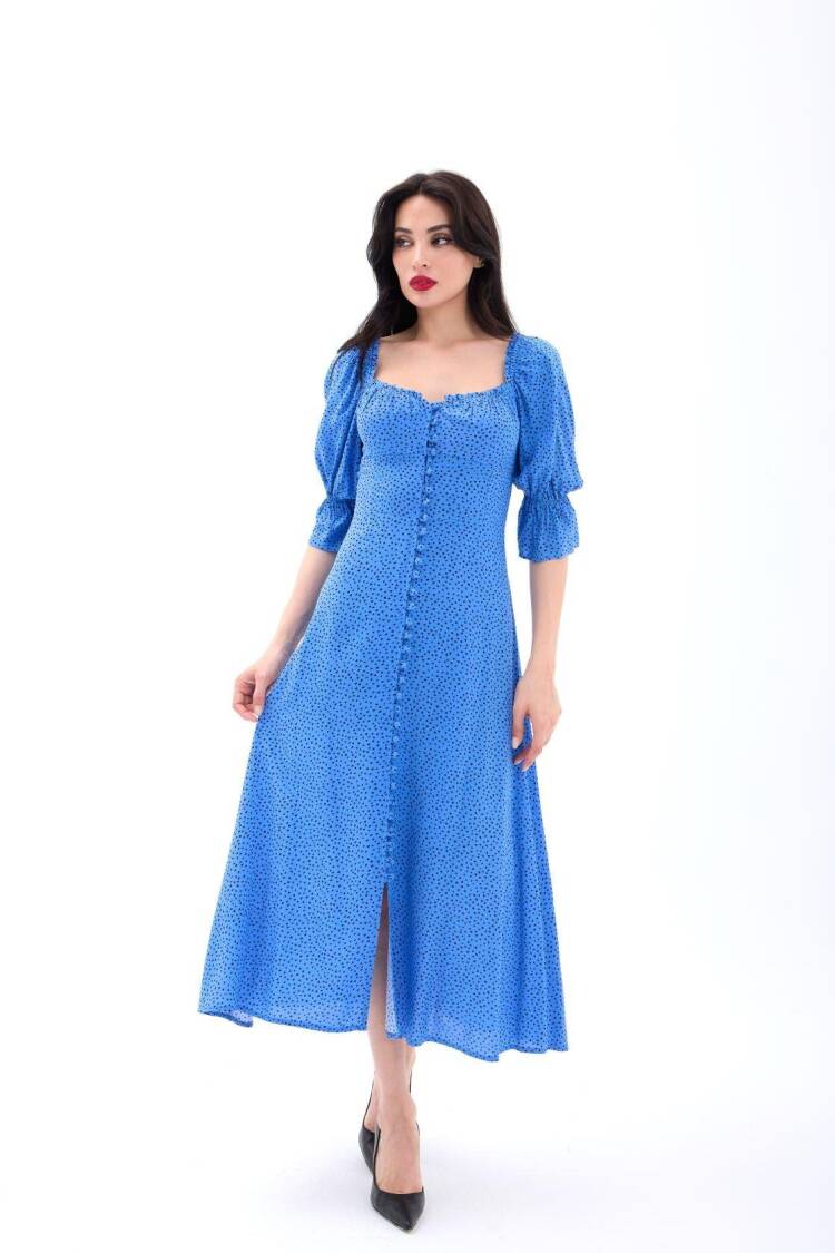 Polka Dot Fit And Flare Midi Dress - Brand: Fame - Women's Clothing Wholesale - Globality Store