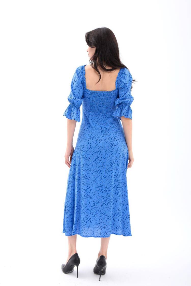 Polka Dot Fit And Flare Midi Dress