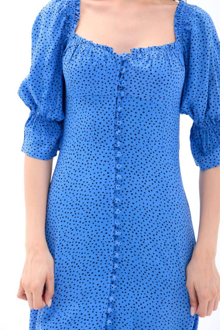 Polka Dot Fit And Flare Midi Dress