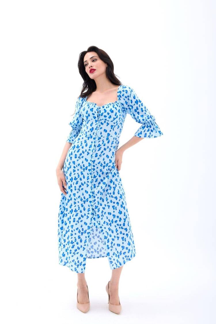 Fit And Flare Dress With Animal Print - Brand: Fame - Women's Clothing Wholesale - Globality Store