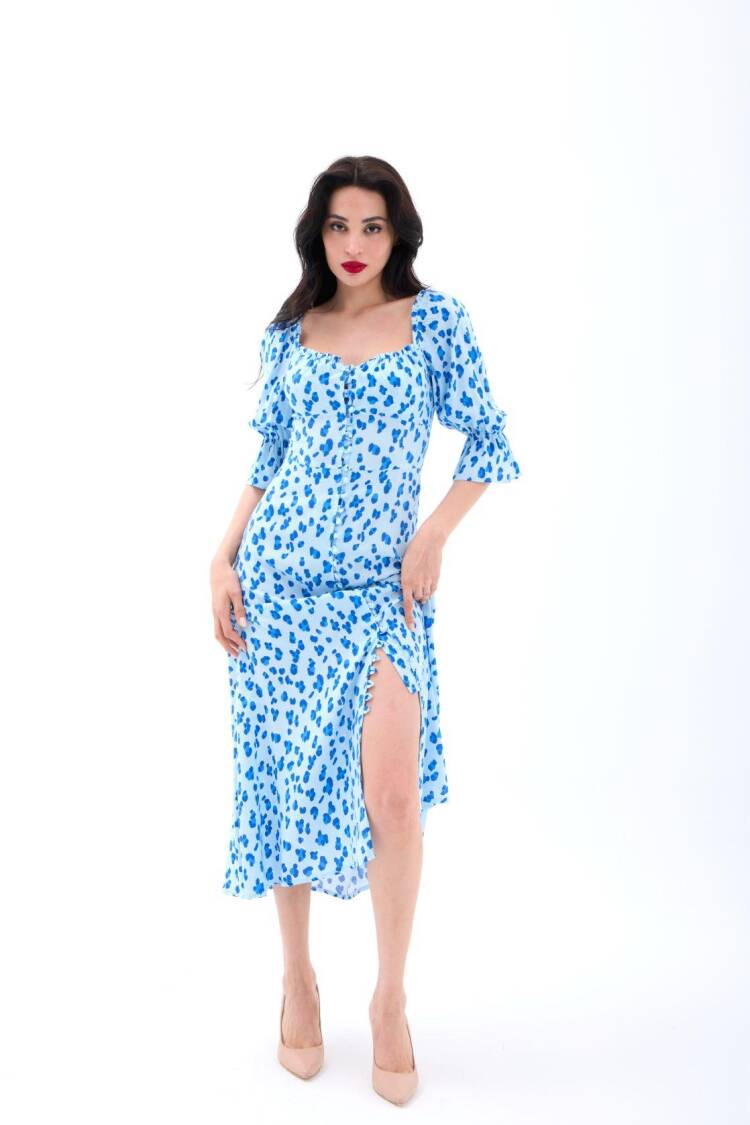 Fit And Flare Dress With Animal Print