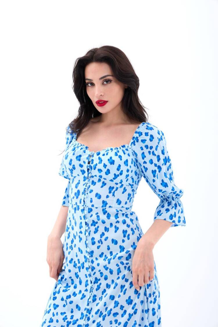 Fit And Flare Dress With Animal Print