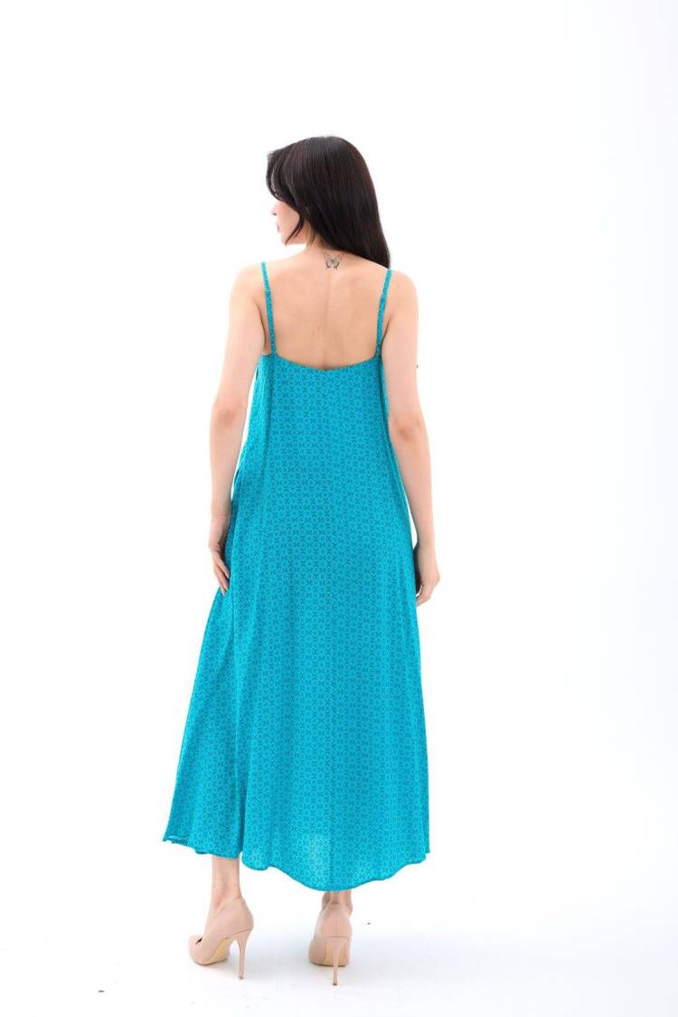 Maxi Slip Dress With V-Neck And Cap Sleeves