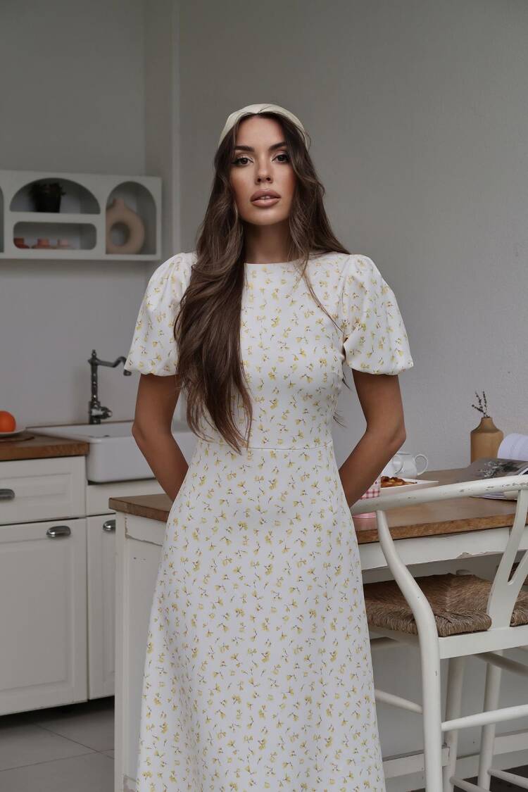 White Fit And Flare Floral Dress