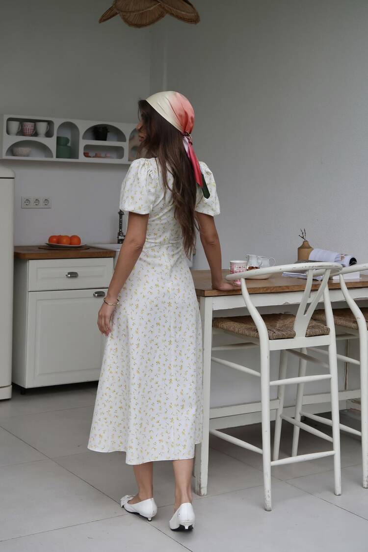 White Fit And Flare Floral Dress